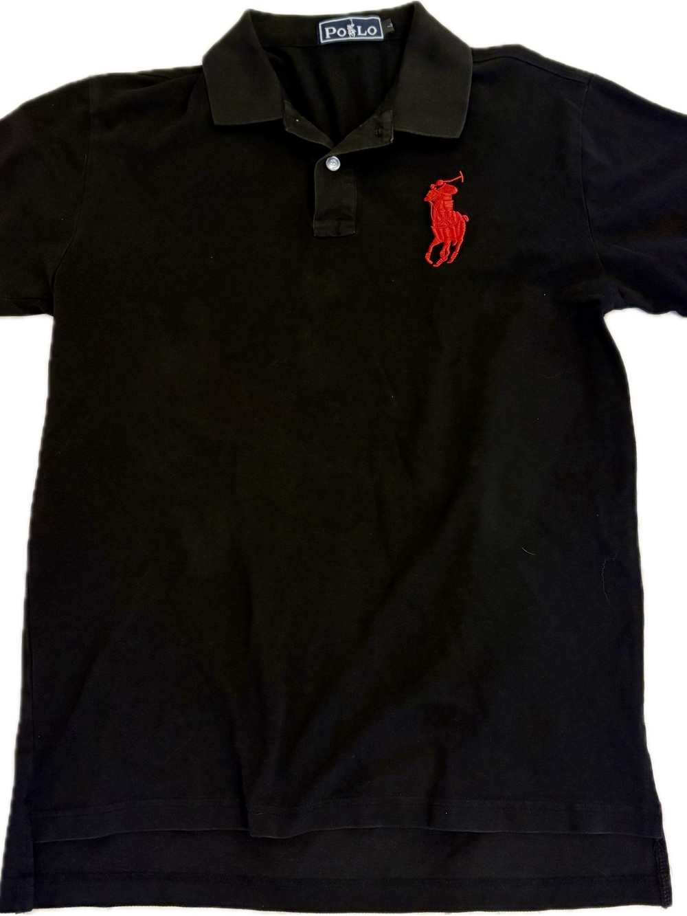 Polo by Ralph Lauren Black Polo with Red Pony Embroidery